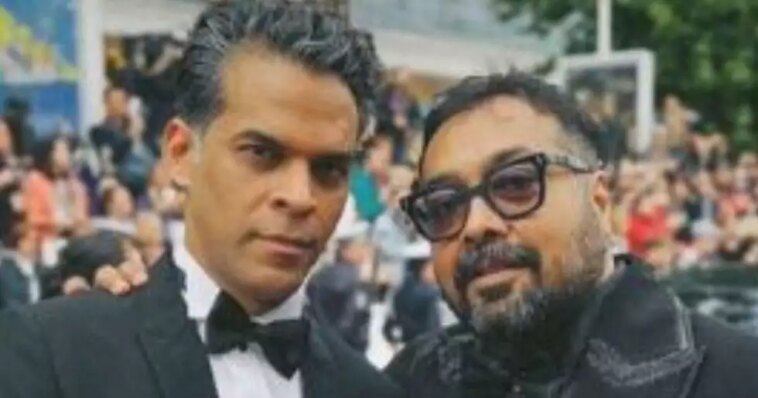 Anurag Kashyap and Vikramaditya Motwane pose on the red carpet of the Cannes Film Festival