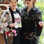 Lulu Guinness and Helena Bonham at the Chelsea Flower Show.