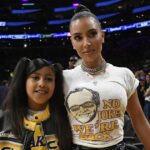 Kim Kardashian and North West Support Tristan Thompson With Cute Sign at the Lakers Game