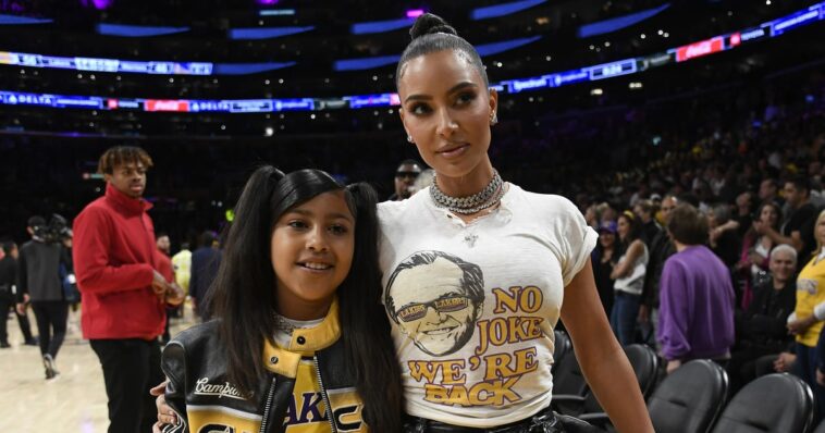 Kim Kardashian and North West Support Tristan Thompson With Cute Sign at the Lakers Game