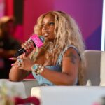 ATLANTA, GEORGIA - MAY 13: Mary J. Blige speaks onstage during the Strength of a Woman's Summit in Partnership with Mary J. Blige, Pepsi, and Live Nation Urban at AmericasMart Atlanta on May 13, 2023 in Atlanta, Georgia. (Photo by Paras Griffin/Getty Images for Strength Of A Woman Festival & Summit)