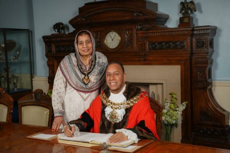 Mayor of Bolton receives chains of office at town hall