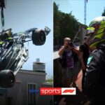 'Sorry about that!' | Lewis Hamilton hits the wall and brings out red flag!