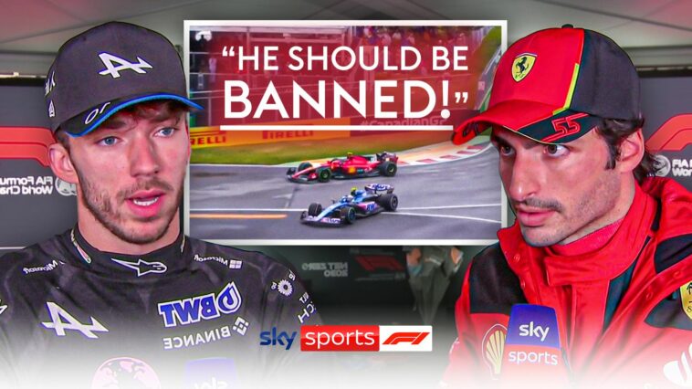 Canadian GP: Pierre Gasly hits out at Carlos Sainz as Ferrari driver receives penalty for impeding incident