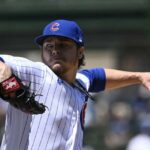 May 26, 2023; Chicago, Illinois, USA; Chicago Cubs starting pitcher Justin Steele (35) delivers against the Cincinnati Reds during the first inning at Wrigley Field.