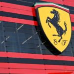 he logo of Ferrari is seen in the headquarters as CEO Benedetto Vigna unveils the company's new long term strategy, in Maranello, Italy, June 15, 2022. Picture taken June 15, 2022. REUTERS/Flavio Lo Scalzo