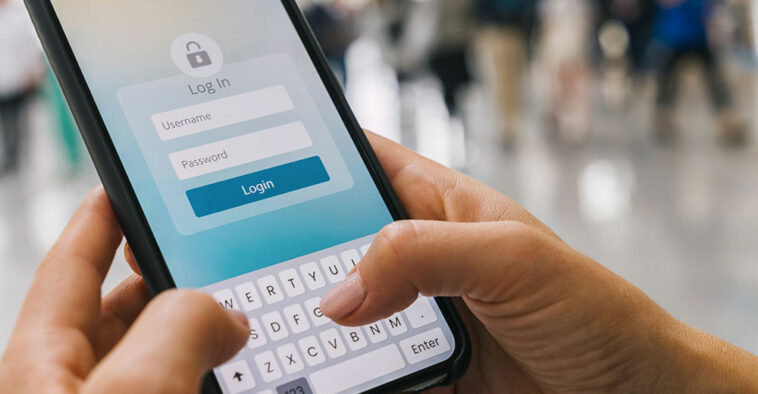 smartphone username, password login credentials