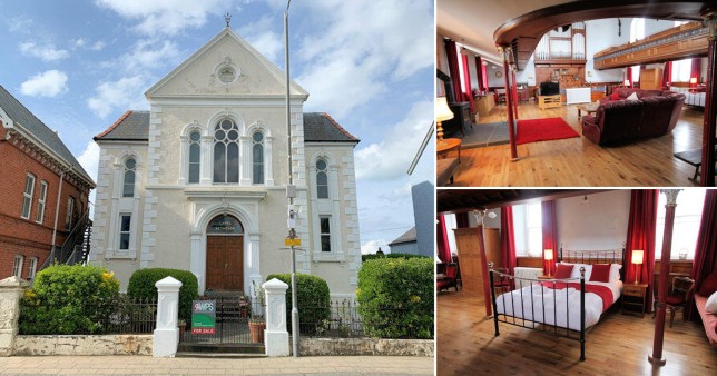 Restored chapel up for sale in Wales where you can watch TV by the organ