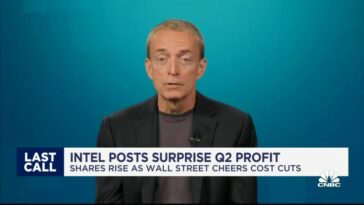 Intel posts surprise Q2 profit: Shares rise as Well Street cheers cost cuts