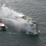 Fire persists on car-carrying cargo ship off Dutch coast