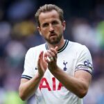 Harry Kane applauds the fans following the defeat to Brentford