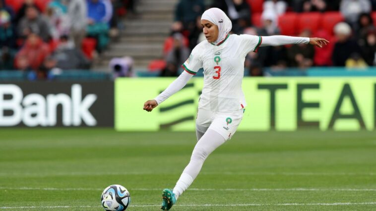 Morocco's Benzina 1st to compete in hijab at WC