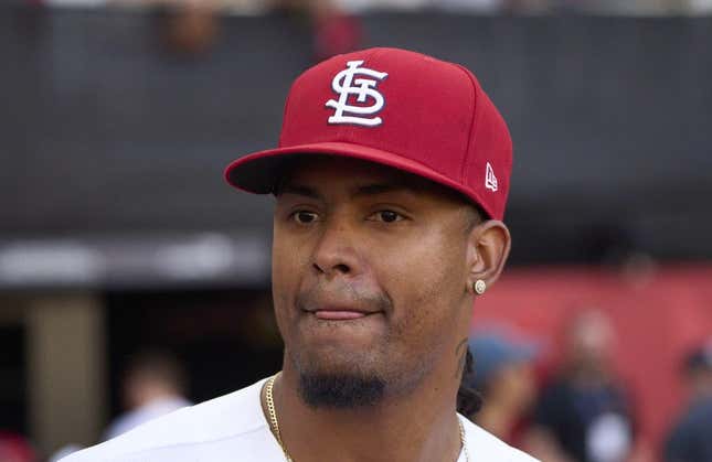 Jun 25, 2023; London, GBR, ENG; St. Louis Cardinals relief pitcher Genesis Cabrera (92) after winning against the Chicago Cubs during London series game two at London Stadium.