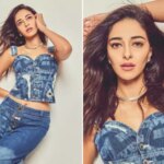 Ananya Panday looks stunning in a denim-on-denim attire at Dream Girl 2 event