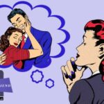 cartoon image of woman thinking about man in relationship