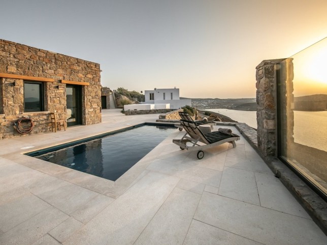 Healthy retreat: Kettle bells, not cocktails are the theme of the new Mykonos fitness breaks. Pictured, luxury villa