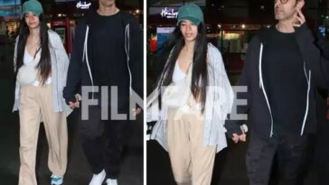 Hrithik Roshan and Saba Azad hold hands as they get photographed at the airport