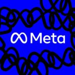 Meta logo on a blue background