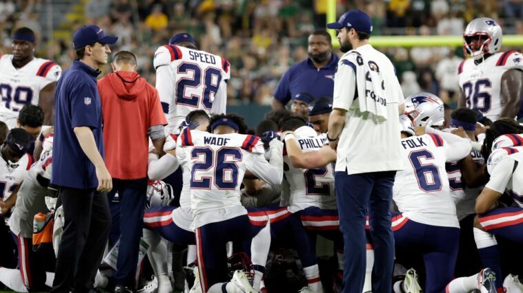 New England Patriots vs Green Bay Packers suspended as Isaiah Bolden stretchered off after hit to the head