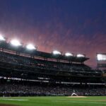 WASHINGTON, DC - SEPTEMBER 22: A general view is seen of Patrick Corbin #46 of the Washington Nationals pitching to Matt Olson #28 of the Atlanta Braves in the first inning at Nationals Park on September 22, 2023 in Washington, DC. (Photo by Greg Fiume/Getty Images)