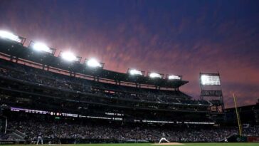 WASHINGTON, DC - SEPTEMBER 22: A general view is seen of Patrick Corbin #46 of the Washington Nationals pitching to Matt Olson #28 of the Atlanta Braves in the first inning at Nationals Park on September 22, 2023 in Washington, DC. (Photo by Greg Fiume/Getty Images)