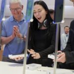 Apple CEO Tim Cook visits NYC flagship store as iPhone 15 goes on sale