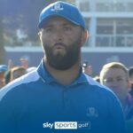 Jon Rahm almost holes tee shot! | Hits the pin on par three seventh