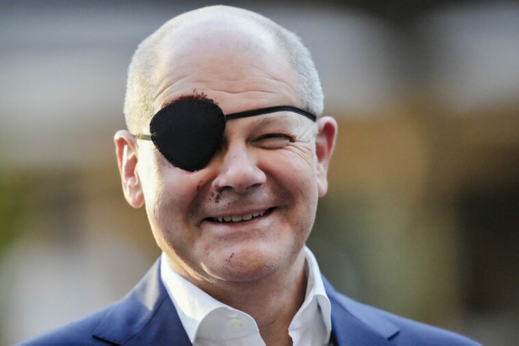 Mild-mannered German Chancellor Scholz embraces 'pirate' image after jogging spill