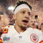 Patrick Mahomes celebrates winning his second Super Bowl title with the Kansas City Chiefs