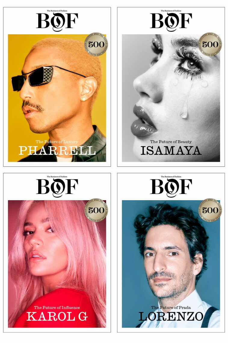 Pharrell Williams, Isamaya Ffrench, Karol G and Lorenzo Bertelli Are This Year’s BoF 500 Cover Stars