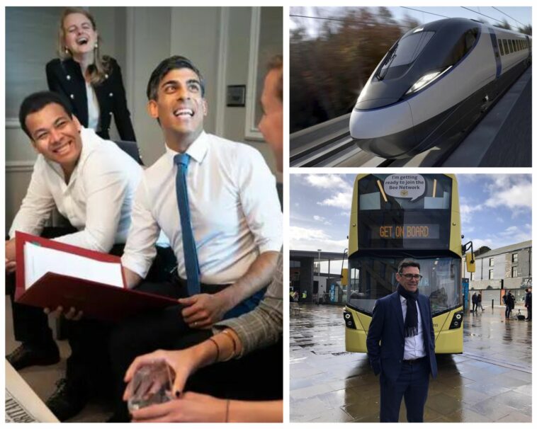 'Disrespectful' Rishi Sunak slated for confirming axe of northern HS2 leg