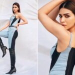 Kriti Sanon looks stunning in a denim-on-denim ensemble at Ganapath trailer launch