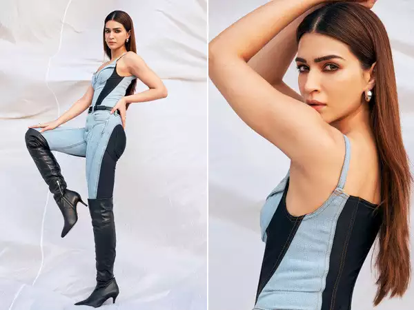 Kriti Sanon looks stunning in a denim-on-denim ensemble at Ganapath trailer launch