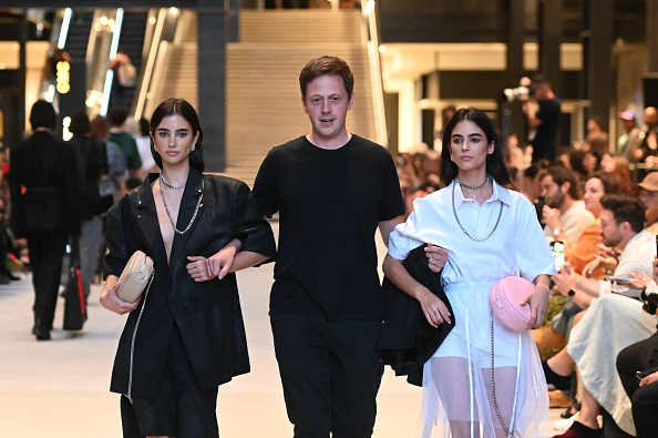 Guillaume Larquemain and models walk the runway at Vegan Fashion Week held at California Market Center on October 9, 2023 in Los Angeles, California. (Photo by Gilbert Flores/WWD via Getty Images)