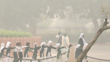 Photos: Smog-hit New Delhi extends school shutdown