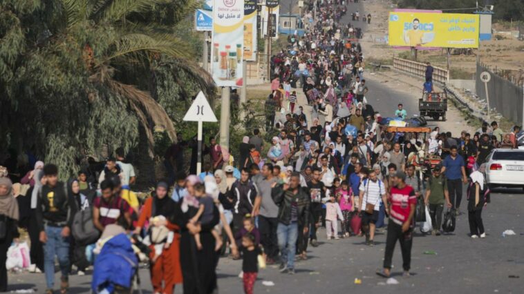 ‘We saw death on the way’: Thousands of Palestinians flee south as Israel steps up Gaza City offensive