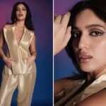 Bhumi Pednekar looks stunning in a golden pantsuit