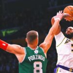 Celtics beat Lakers 126-115 behind Porzingis, Tatum despite 40 points from Anthony Davis