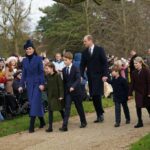 Christmas in Norfolk: the Waleses Wrap Up in Navy, Green for the Walk to Church