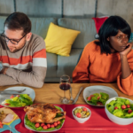 Couple arguing on Christmas day