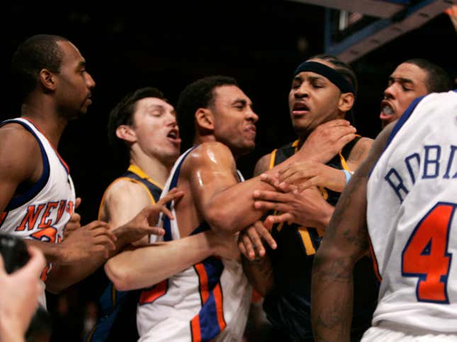 Image for article titled It's been 17 years since Carmelo Anthony punched Mardy Collins