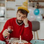 Man celebrating birthday all alone