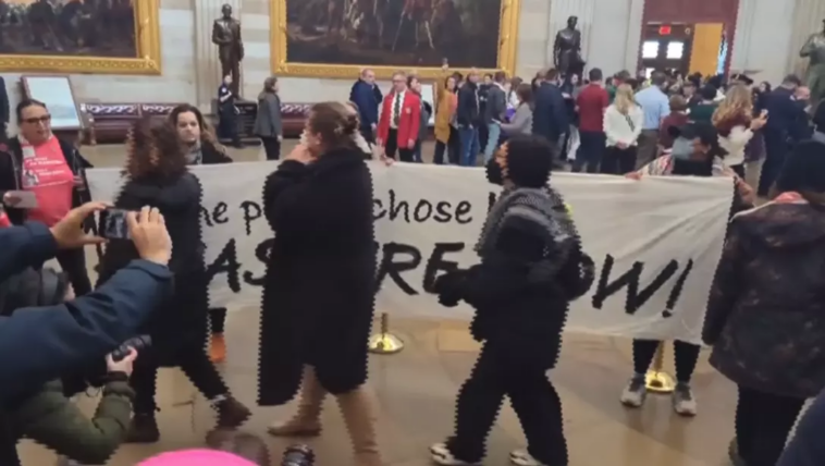 Protesters calling for ceasefire in Gaza arrested inside U.S. Capitol