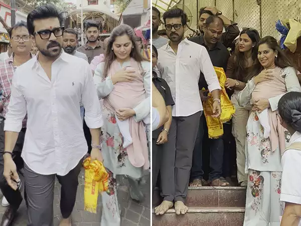 Ram Charan, Upasana visit Mahalakshmi temple as their daughter Klin Kaara turns 6 months old