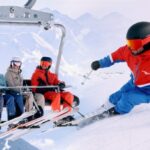 Image of people skiing and riding the lift across the slopes