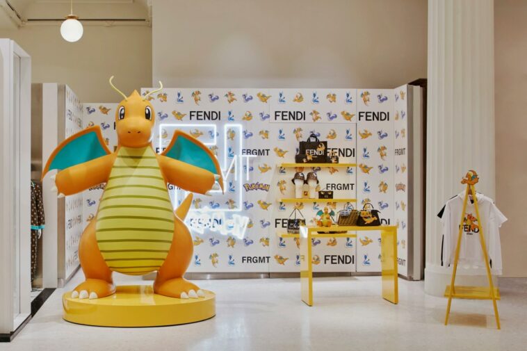 Pokémon’s Dragonite Pops Up at Selfridges for Fendi, Frgmt Collaboration