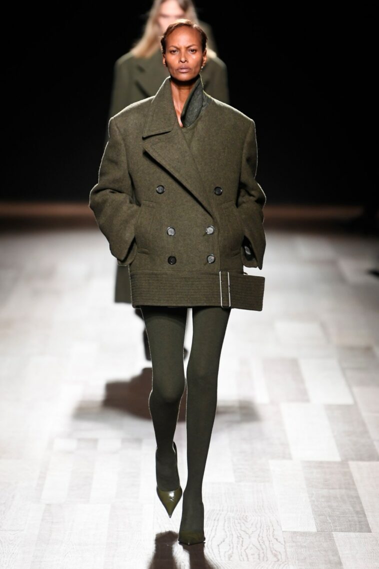 Ferragamo Fall 2024 Ready-to-Wear: Military Precision and Fluffy Feathers