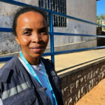 WHO’s Henrielle Emasignavy at the Androy Regional Referral Hospital.