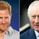 Left: Prince Harry; right: King Charles