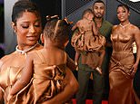 Victoria Monét and daughter Hazel, two, don matching looks at Grammys 2024... after her little girl made history as youngest nominee